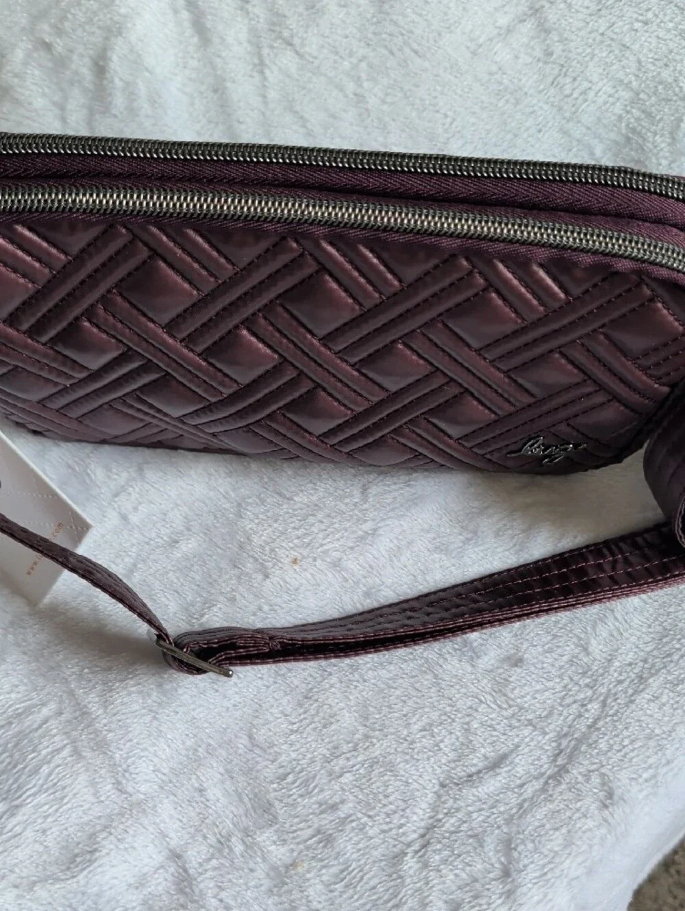 lug Quilted Crossbody Bag - Plum/Burgundy